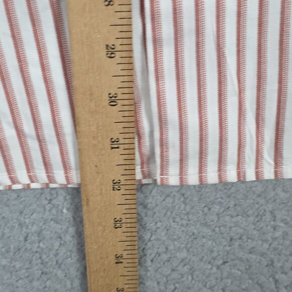 VTG Duluth Trading Button Down Shirt Mens Size Large Collarless Striped Loose - Picture 8 of 12